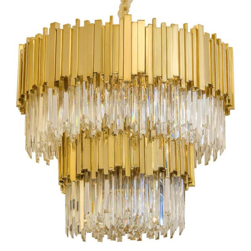 Круглая многоярусная люстра Luxxu Modern Cascade Chandelier Gold Metal Glass Золотой Прозрачное Стекло Круглая многоярусная люстра Luxxu Modern Cascade Chandelier Gold Metal Glass Золотой Прозрачное Стекло в Грозном | Loft Concept