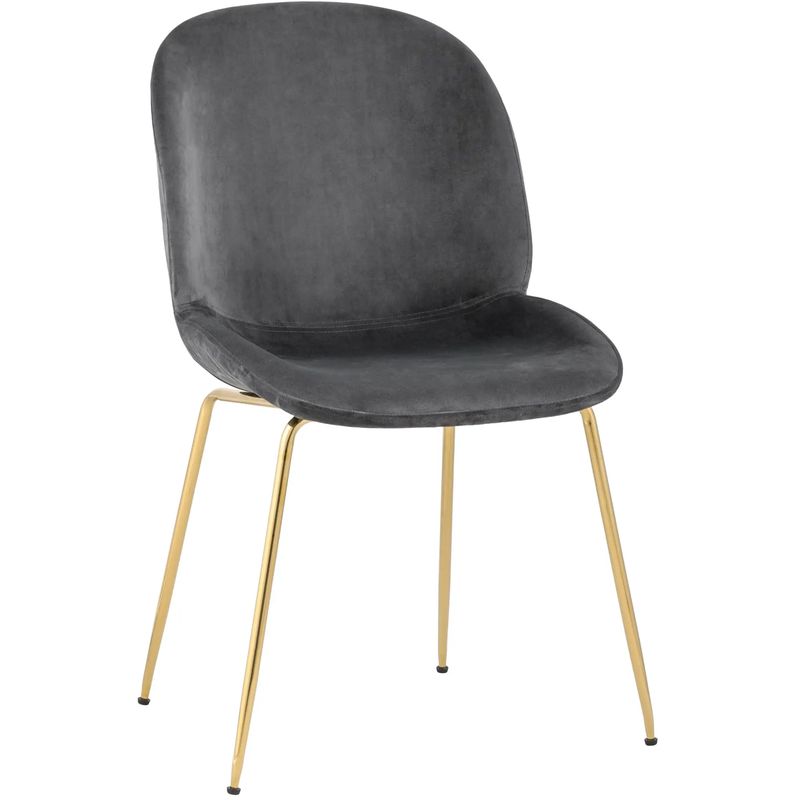 Стул Серый Велюр Vendramin Chair Серый Золотой Стул Серый Велюр Vendramin Chair Серый Золотой в Грозном | Loft Concept