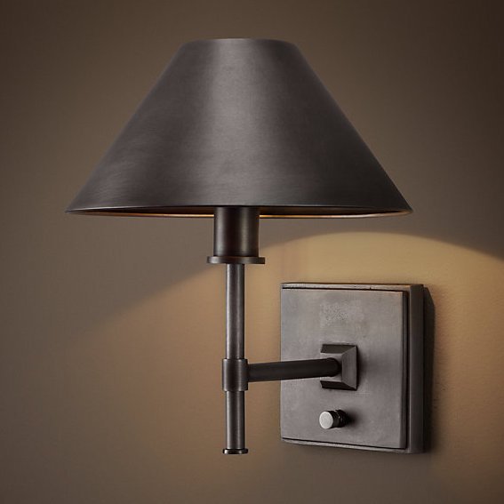 Бра RH Petite Candlestick SCONCE Aged steel Графит в Грозном | Loft Concept 