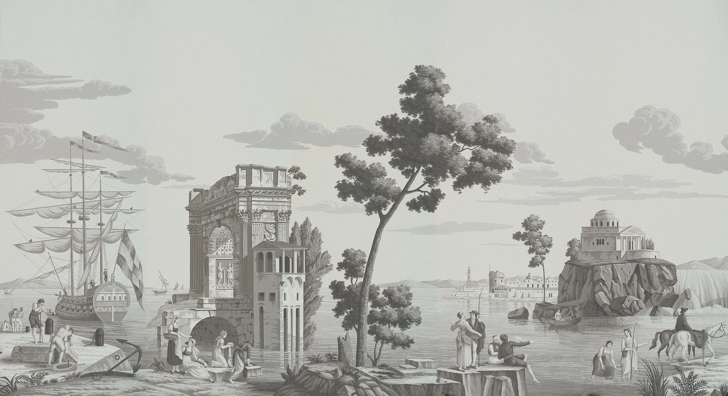 Обои ручная роспись Views of Italy Eau Forte on scenic paper Обои ручная роспись Views of Italy Eau Forte on scenic paper - постер Loft-Concept в Грозном