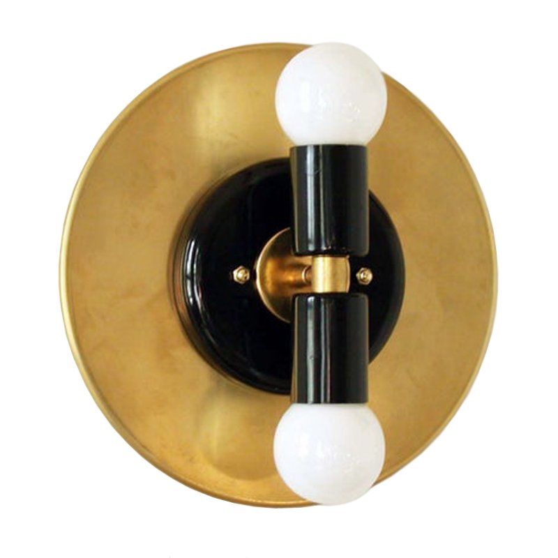 Modern Wall Double Sconce Gold Black Глянцевое золото Черный в Грозном | Loft Concept 