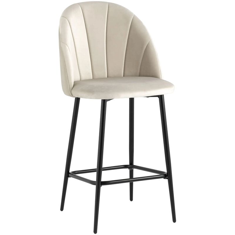 Барный Стул Balsari S Chair Молочный Велюр Молочный Черный Барный Стул Balsari S Chair Молочный Велюр Молочный Черный в Грозном | Loft Concept