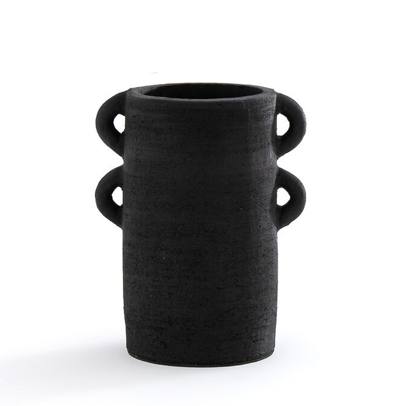Ваза Ceramic Vase with Ears Черный Ваза Ceramic Vase with Ears Черный в Грозном | Loft Concept