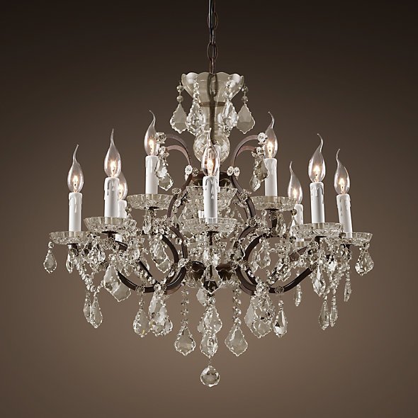 Люстра 19TH C. ROCOCO IRON & CLEAR CRYSTAL 12 Прозрачное Стекло Бурая ржавчина в Грозном | Loft Concept 