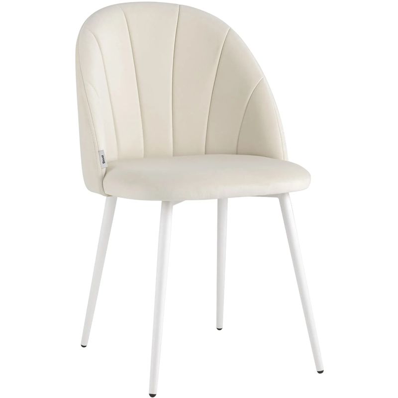 Стул Balsari S Chair Молочный Велюр Белые ножки Молочный Белый Стул Balsari S Chair Молочный Велюр Белые ножки Молочный Белый в Грозном | Loft Concept