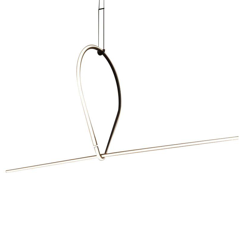 Подвесной светильник Drop Shape Line Black Led Lamp Черный Белый Подвесной светильник Drop Shape Line Black Led Lamp Черный Белый в Грозном | Loft Concept