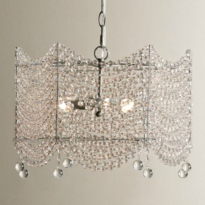 Люстра Clear Crystal French Pendant Lamp Серебряный Люстра Clear Crystal French Pendant Lamp Серебряный в Грозном | Loft Concept