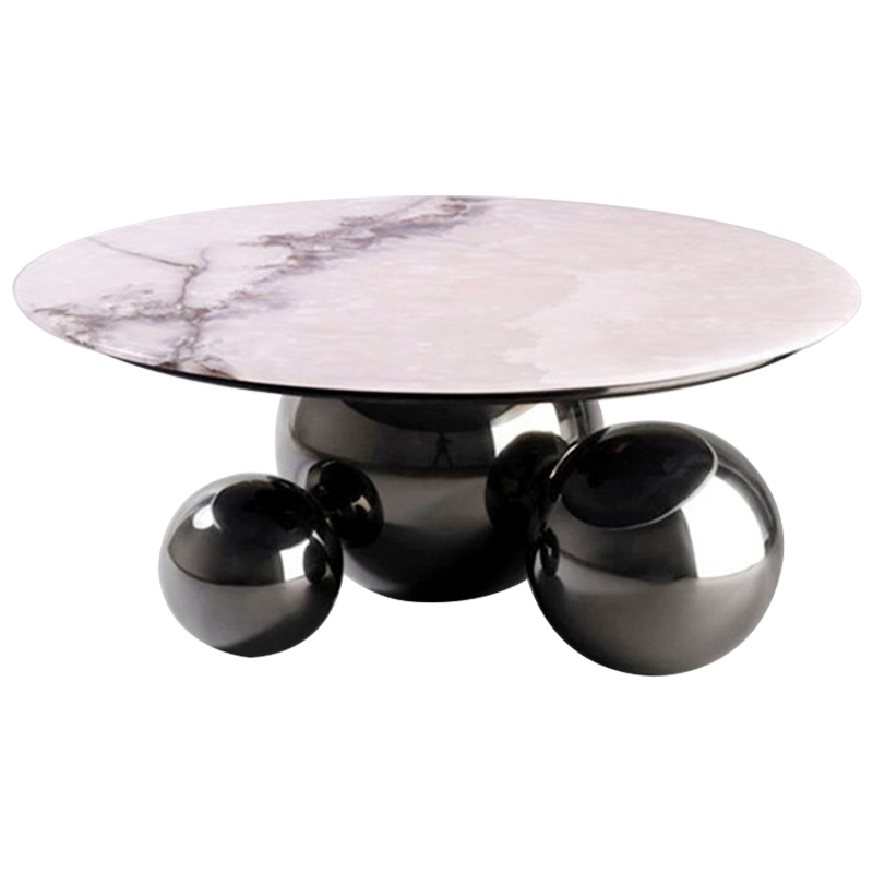 Кофейный стол Ball Metal Graphite Coffee Table Графит Белый Мрамор Bianco Кофейный стол Ball Metal Graphite Coffee Table Графит Белый Мрамор Bianco в Грозном | Loft Concept