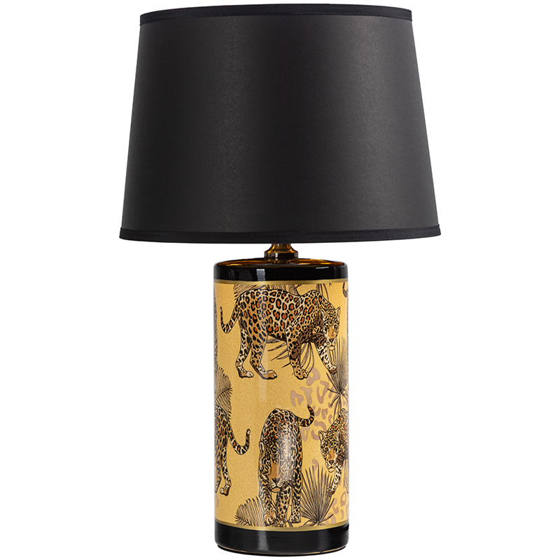Настольная лампа с абажуром Leopard Lampshade Black Желтый Черный Настольная лампа с абажуром Leopard Lampshade Black Желтый Черный в Грозном | Loft Concept