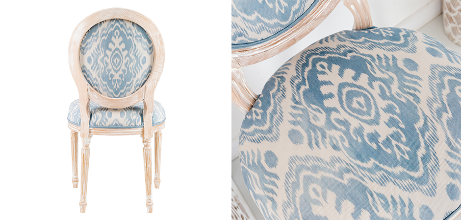 Мягкий стул со светло-голубым узором Ikat Pattern 2 Мягкий стул со светло-голубым узором Ikat Pattern 2 - Loft-Concept в Грозном