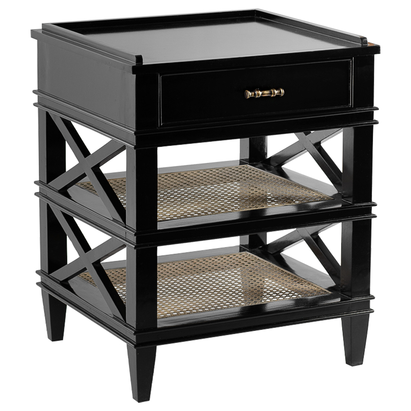 Тумба Jacqueline Wicker Shelves Бежевый Черный Тумба Jacqueline Wicker Shelves Бежевый Черный в Грозном | Loft Concept