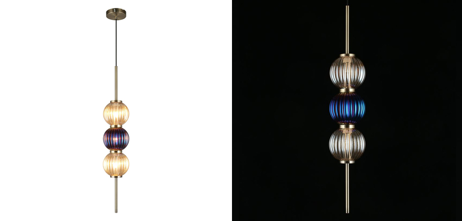 Подвесной светильник Shell Beads с цветным стеклом Подвесной светильник Shell Beads с цветным стеклом - Loft-Concept в Грозном