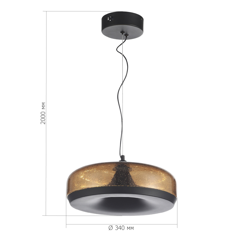 Подвесной светильник с стеклянным плафоном LED 42W 3000K Glass Textured Lampshade в Грозном