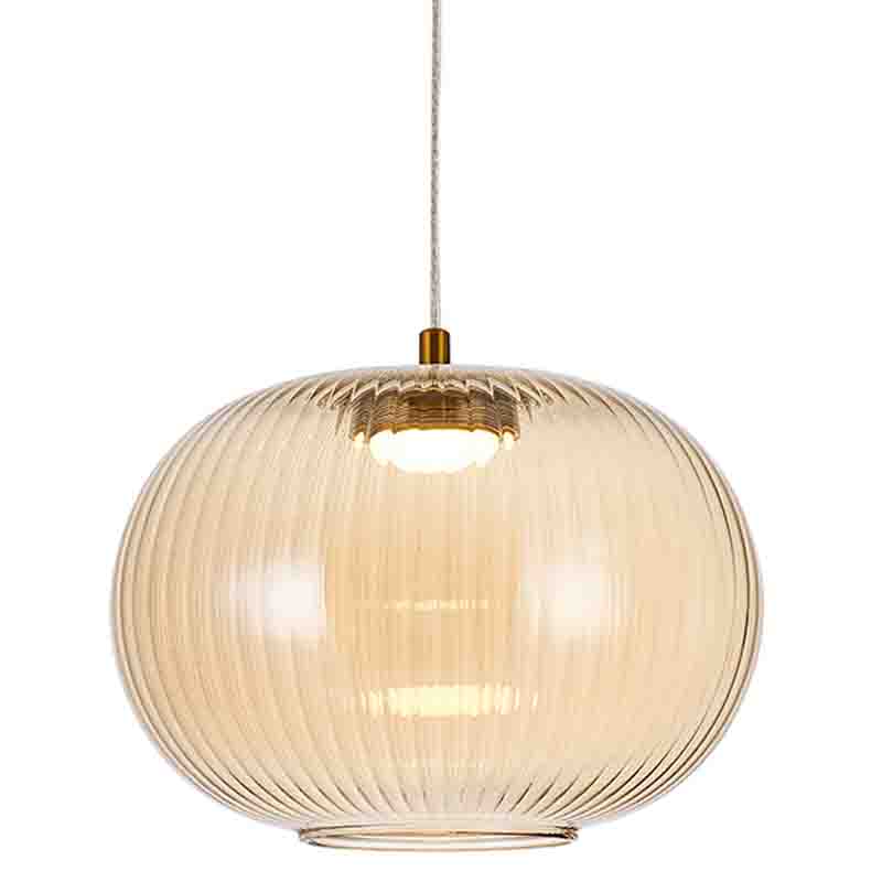 Подвесной светильник с янтарным рифленым стеклянным плафоном Ferm Living Янтарный Латунь Подвесной светильник с янтарным рифленым стеклянным плафоном Ferm Living Янтарный Латунь в Грозном | Loft Concept