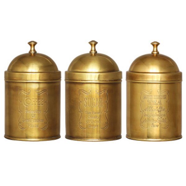 Набор банок Kitchen Canister Sets Brass Латунь Набор банок Kitchen Canister Sets Brass Латунь в Грозном | Loft Concept