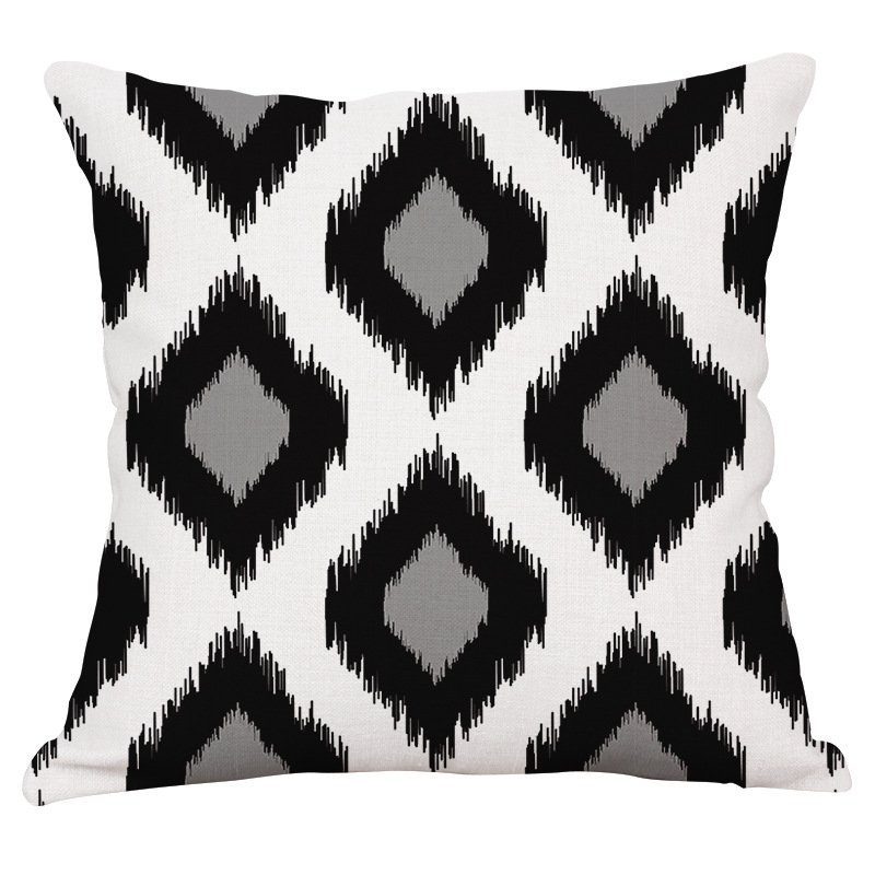 Декоративная подушка Black and White Pattern #4 Черно-белый Декоративная подушка Black and White Pattern #4 Черно-белый в Грозном | Loft Concept