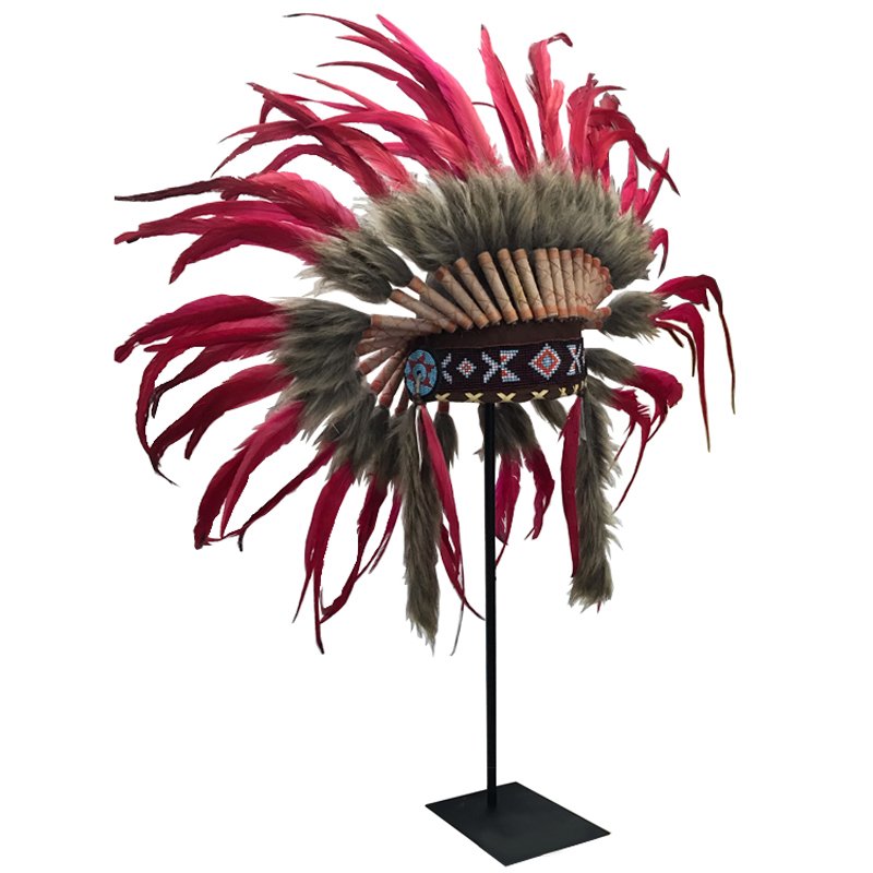 War bonnet Индейский венец из перьев красный Красный War bonnet Индейский венец из перьев красный Красный в Грозном | Loft Concept