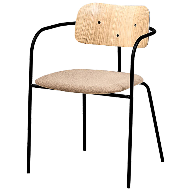 Стул Pilar Loft Stool beige Черный Бежевый Древесина Стул Pilar Loft Stool beige Черный Бежевый Древесина в Грозном | Loft Concept