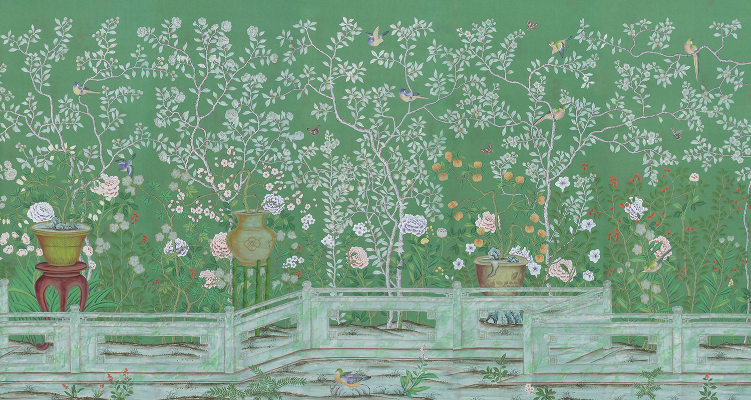 Обои ручная роспись Temple Newsam Green - фото