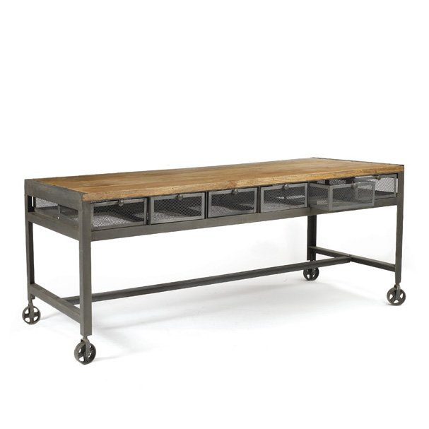 Стол Industrial Metal Metropolitan Work Table Черный Стол Industrial Metal Metropolitan Work Table Черный в Грозном | Loft Concept