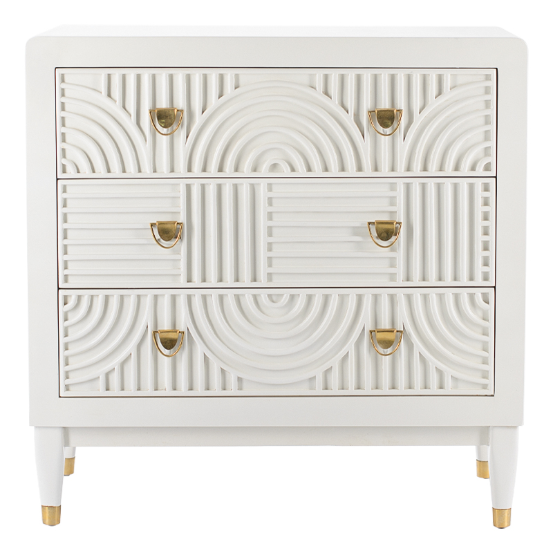 Комод с 3-мя ящиками Seymour Chest Of Drawers white Белый Белый Латунь Комод с 3-мя ящиками Seymour Chest Of Drawers white Белый Белый Латунь в Грозном | Loft Concept
