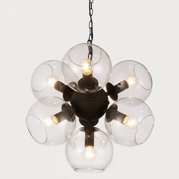 Люстра Sphere Cumulus Glass Chandelier 7 Черный Люстра Sphere Cumulus Glass Chandelier 7 Черный в Грозном | Loft Concept