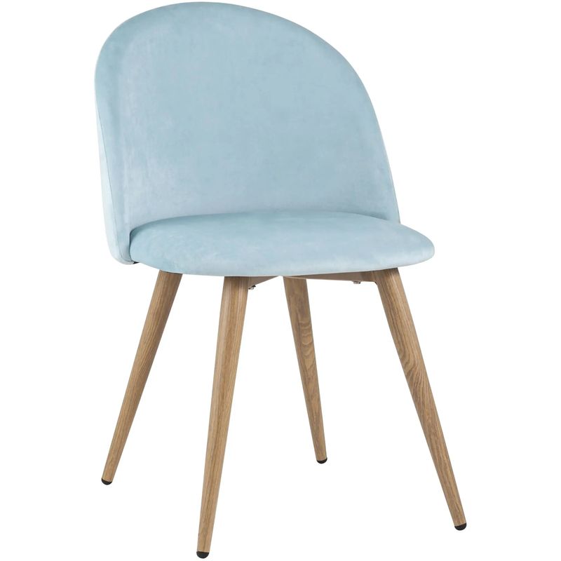 Стул Miruna Chair II Светло-Голубой Велюр Голубой пастельный Древесина Стул Miruna Chair II Светло-Голубой Велюр Голубой пастельный Древесина в Грозном | Loft Concept