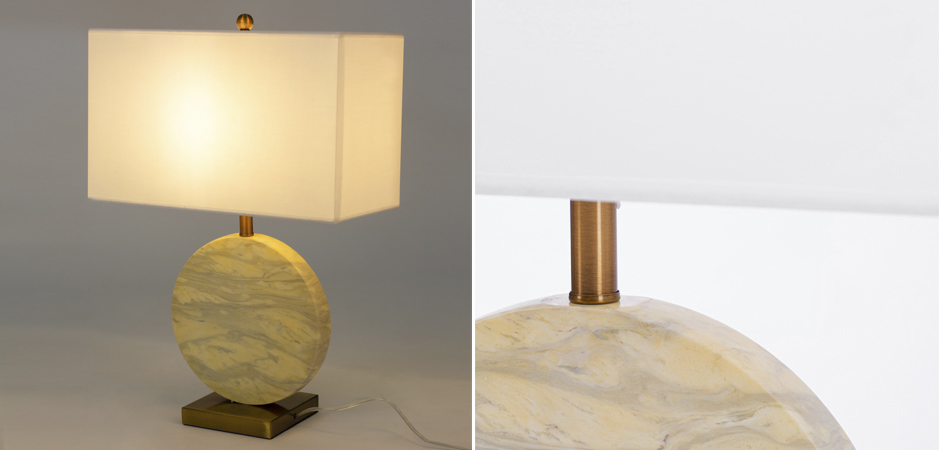 Настольная лампа Lua Grande Table Lamp beige marble Настольная лампа Lua Grande Table Lamp beige marble - Loft-Concept в Грозном