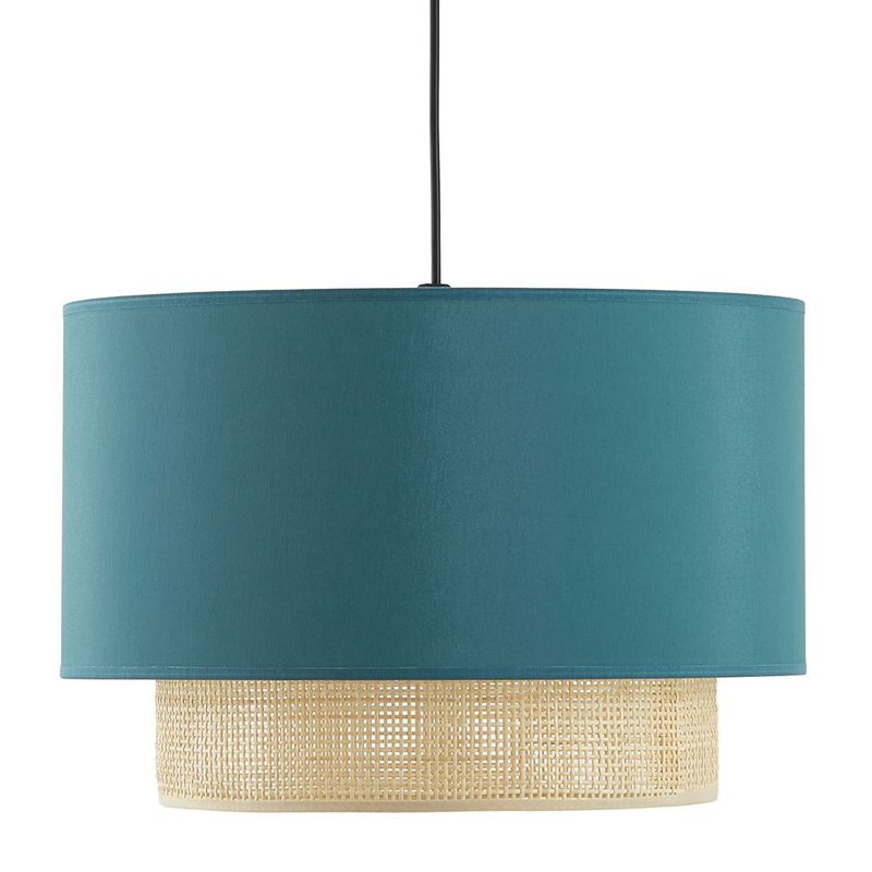 Подвесной светильник Ottar Wicker Turquoise lampshade Бежевый Бирюзовый Подвесной светильник Ottar Wicker Turquoise lampshade Бежевый Бирюзовый в Грозном | Loft Concept