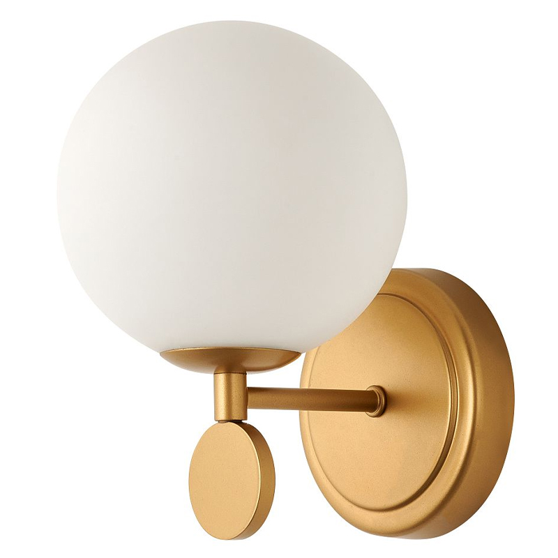 Бра с белым круглым плафоном Glowing Clouds Gold Золотой Белый в Грозном | Loft Concept 