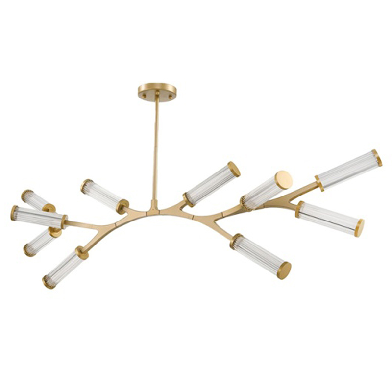 Люстра Cylinder Branches Chandelier Gold 10 Золотой Прозрачный Люстра Cylinder Branches Chandelier Gold 10 Золотой Прозрачный в Грозном | Loft Concept
