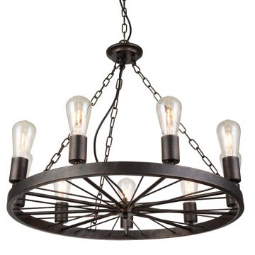Подвесной светильник Loft Wheel Pendant 9 Коричневый винтаж Подвесной светильник Loft Wheel Pendant 9 Коричневый винтаж в Грозном | Loft Concept