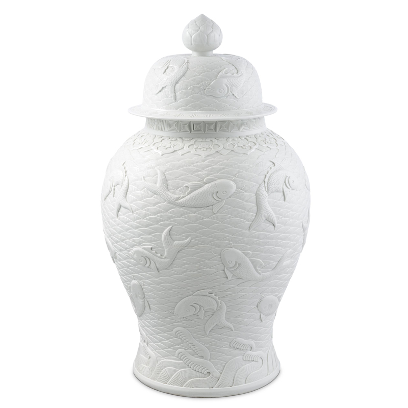 Ваза с крышкой Eichholtz Jar Voltaire Белый Ваза с крышкой Eichholtz Jar Voltaire Белый в Грозном | Loft Concept