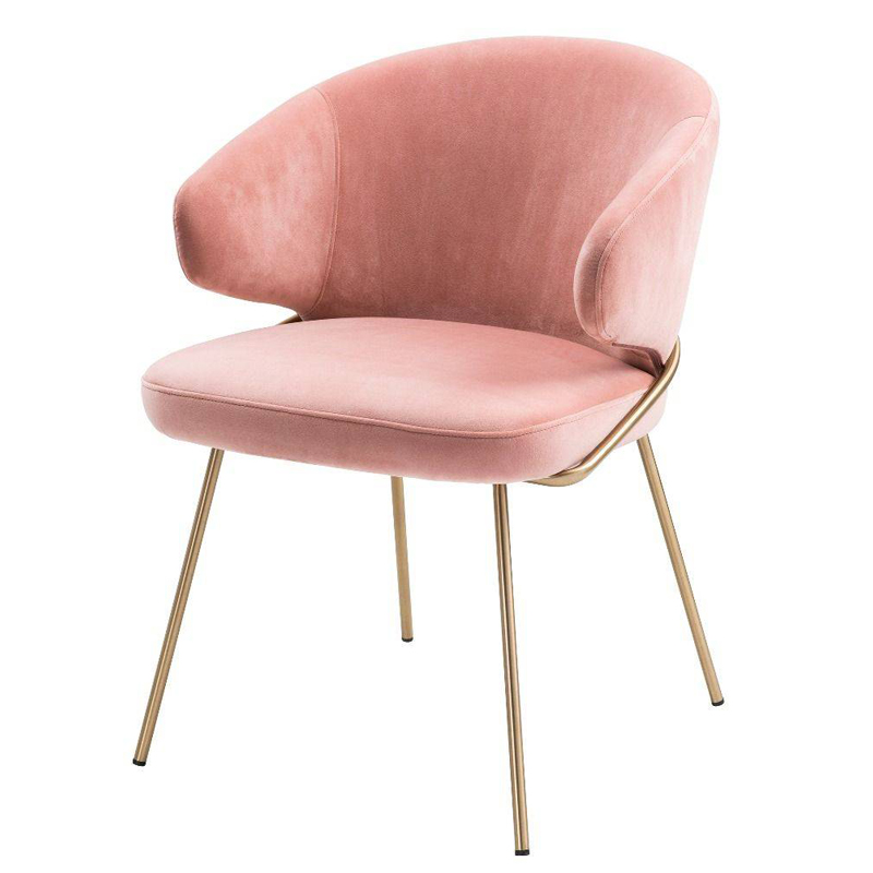 Стул Eichholtz Dining Chair Kinley nude Розовый пастельный Латунь Стул Eichholtz Dining Chair Kinley nude Розовый пастельный Латунь в Грозном | Loft Concept