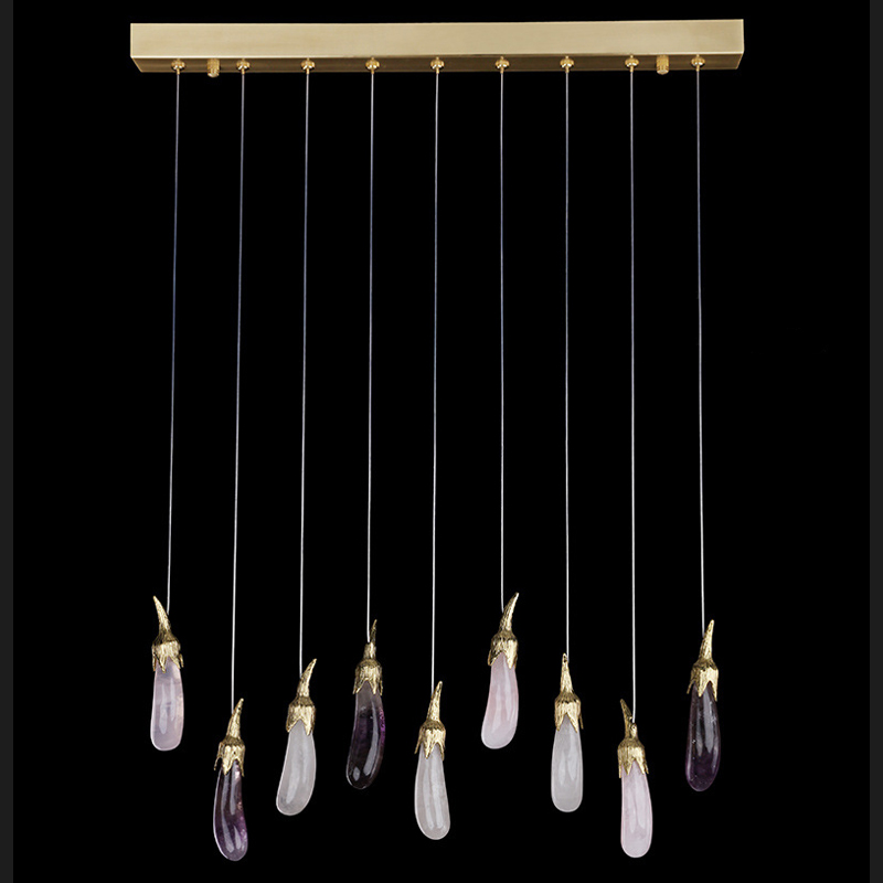 Люстра Eggplant Chandelier Line Латунь Белый Розовый пастельный Violet Dusk ( фиолетовый сумрак ) Люстра Eggplant Chandelier Line Латунь Белый Розовый пастельный Violet Dusk ( фиолетовый сумрак ) в Грозном | Loft Concept