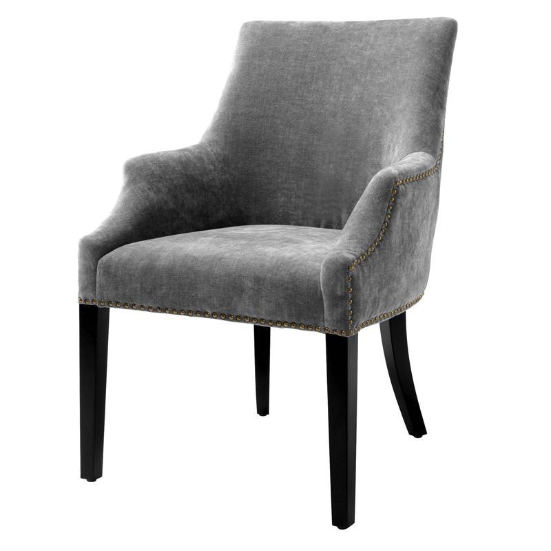 Стул Eichholtz Dining Chair Legacy grey Серый Черный Латунь Античная полированная Стул Eichholtz Dining Chair Legacy grey Серый Черный Латунь Античная полированная в Грозном | Loft Concept