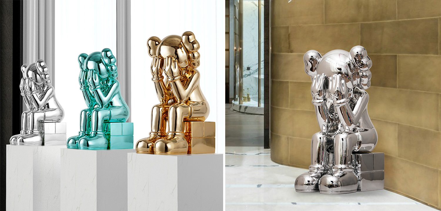 Статуэтка KAWS Passing Through Silver - фото