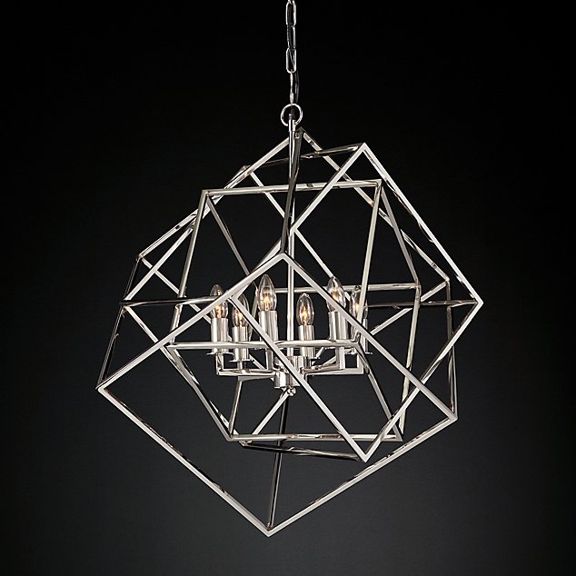 Люстра Restoration Hardware Caged Cubist Pendant Серебряный Люстра Restoration Hardware Caged Cubist Pendant Серебряный в Грозном | Loft Concept