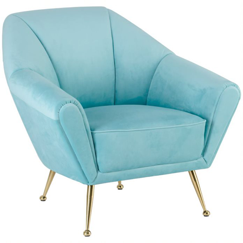 Кресло Brunner Chair light blue Голубой Золотой Кресло Brunner Chair light blue Голубой Золотой в Грозном | Loft Concept