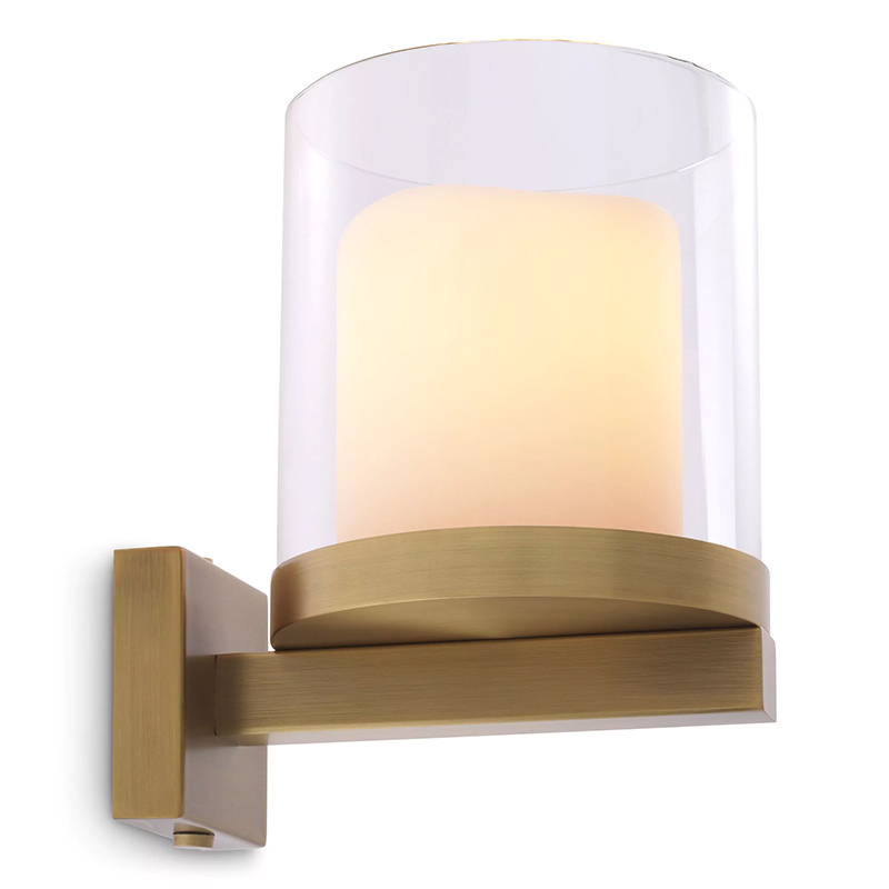 Бра Eichholtz Wall Lamp Donovan Brass Белый Латунь Прозрачное Стекло Бра Eichholtz Wall Lamp Donovan Brass Белый Латунь Прозрачное Стекло в Грозном | Loft Concept