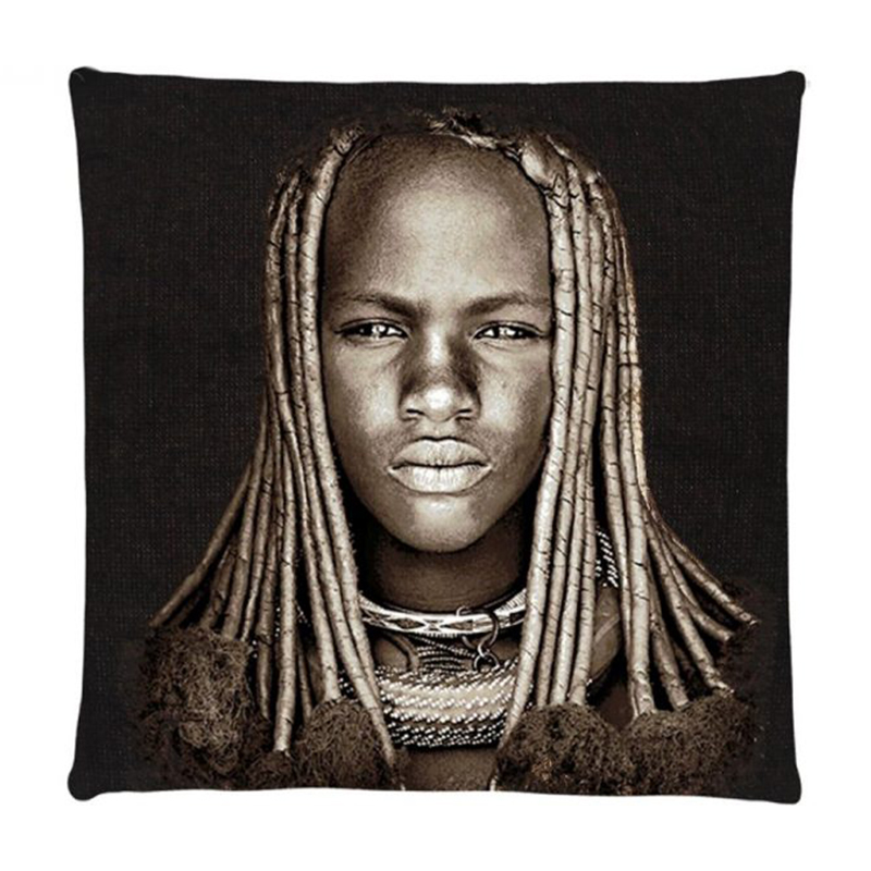 Декоративная Подушка Himba Girl Namibia Черный Серый Декоративная Подушка Himba Girl Namibia Черный Серый в Грозном | Loft Concept