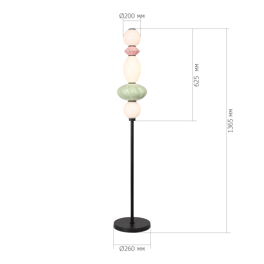 Торшер с фигурными керамическими элементами Fragrant Light в Грозном