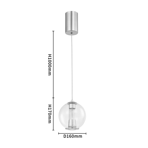 Подвесной светильник с плафоном в форме шара Inner Gleam Orb silver Подвесной светильник с плафоном в форме шара Inner Gleam Orb silver в Грозном