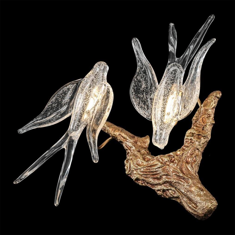 Светодиодное бра The swallow nest Медь Прозрачный Светодиодное бра The swallow nest Медь Прозрачный в Грозном | Loft Concept