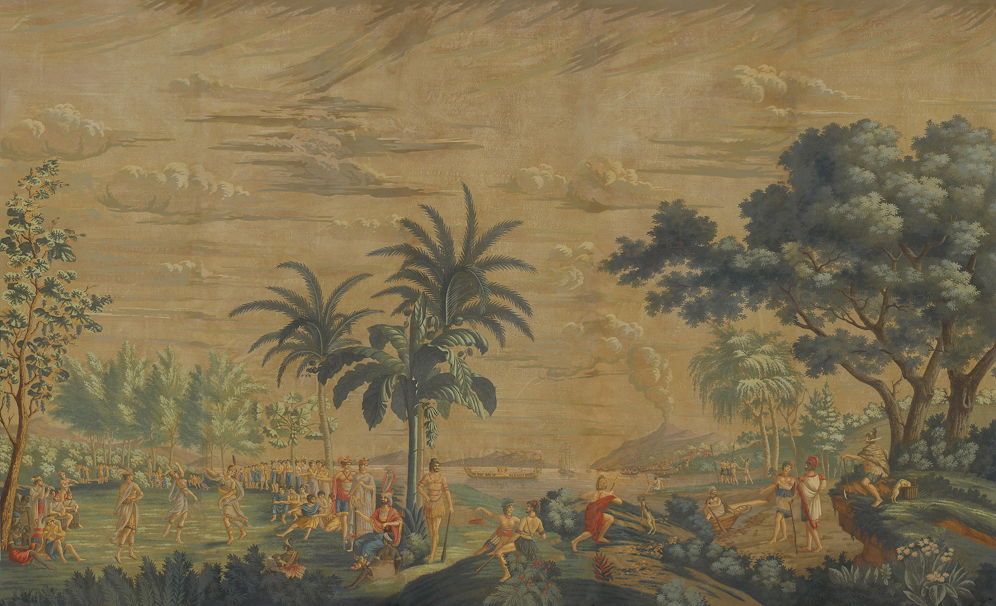 Обои ручная роспись Les Sauvages de la Mer Pacifique Charvet on antique scenic Xuan paper Обои ручная роспись Les Sauvages de la Mer Pacifique Charvet on antique scenic Xuan paper - постер Loft-Concept в Грозном