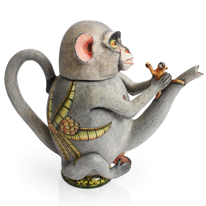 Кувшин Обезьяна с Белкой Monkey Teapot Серый Кувшин Обезьяна с Белкой Monkey Teapot Серый в Грозном | Loft Concept