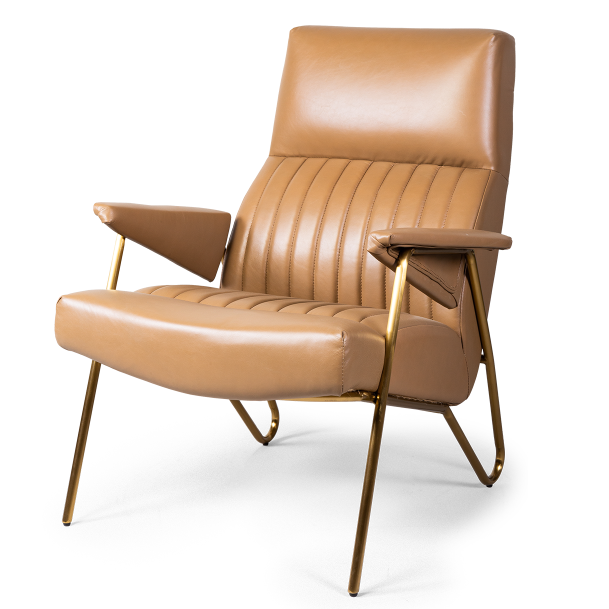 Кресло Solonar light brown leather Коричневый Глянцевое золото Кресло Solonar light brown leather Коричневый Глянцевое золото в Грозном | Loft Concept