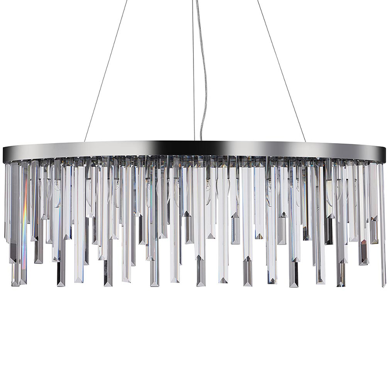 Люстра Bennett Oval Chandelier chrome 90 Хром Прозрачный Люстра Bennett Oval Chandelier chrome 90 Хром Прозрачный в Грозном | Loft Concept