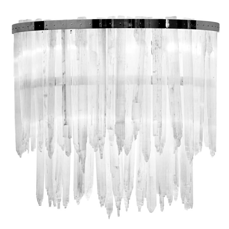 Бра LAMP APPLIQUE SELENITE Никель Прозрачный белый Бра LAMP APPLIQUE SELENITE Никель Прозрачный белый в Грозном | Loft Concept