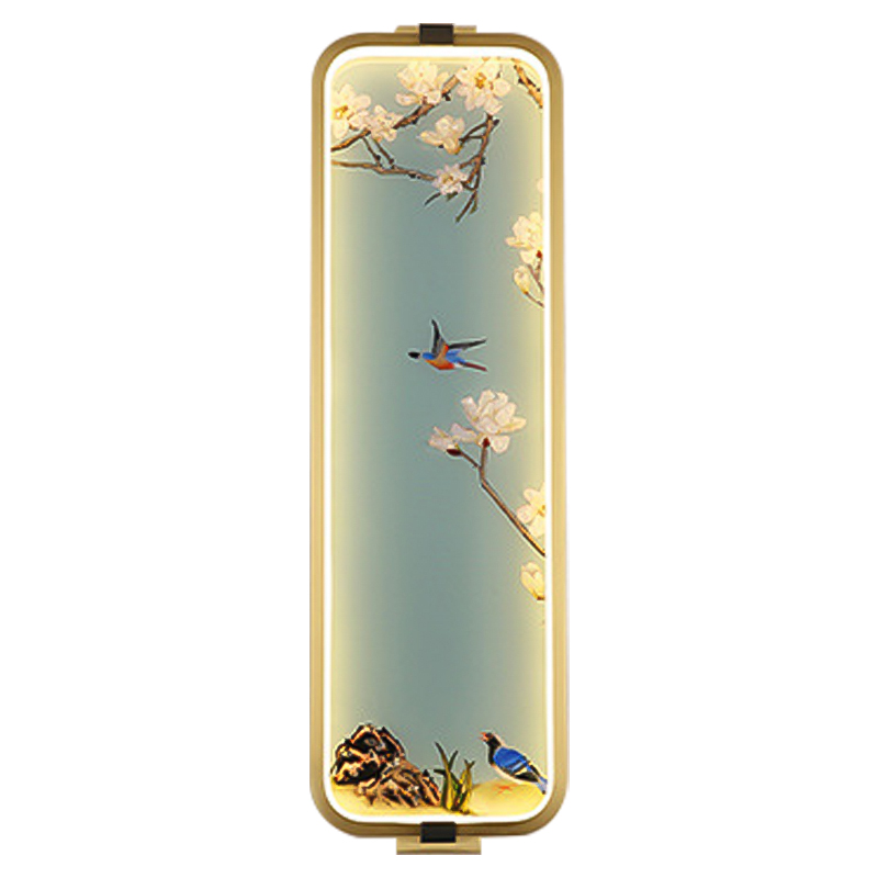 Бра Birds Oriental Scenes Wall Lamp Золотой Голубой Мульти Бра Birds Oriental Scenes Wall Lamp Золотой Голубой Мульти в Грозном | Loft Concept